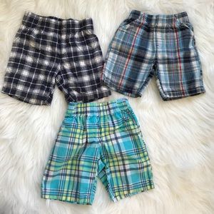 Set of 3 Plaid Boy Shorts Size 3 T
